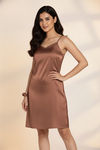 Zivame Luxe Satin 4 Pc Sleep Set - Brown Patina — thumbnail 5